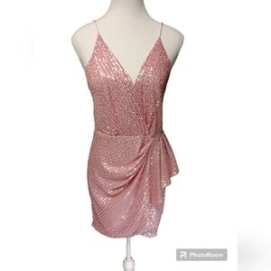 Double Crazy Pink Sequin Dress Size S